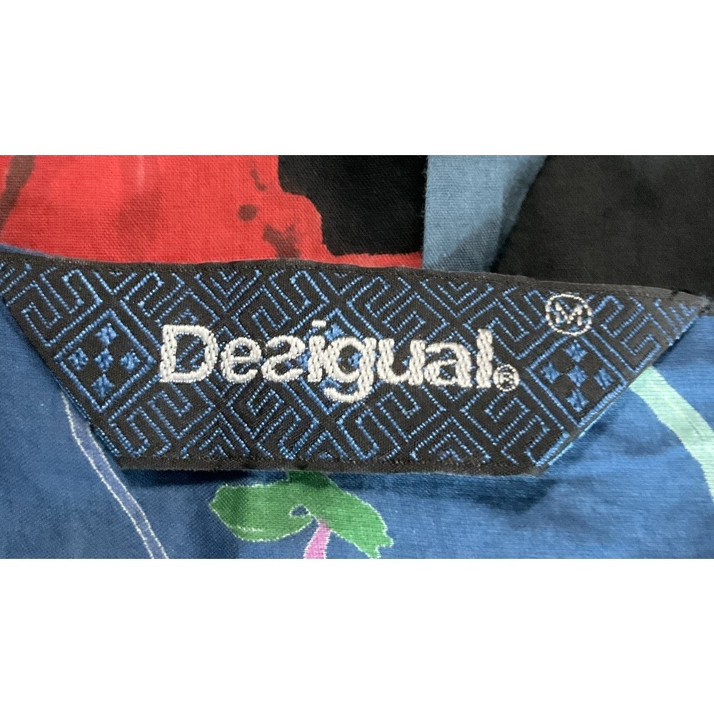 Desigual Women's Size M Japan Art Geisha Mini Dress / Tunic Tie Back Colorful - Picture 3 of 16